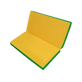 Мат гимнастический 1х1х0,08м складной зеленый-желтый00050892 - фото 1