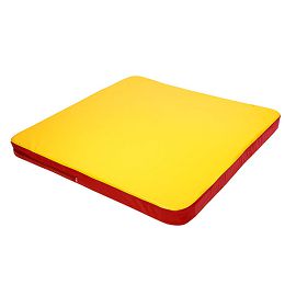 Мат гимнастический 1,36х1,36х0,08м складной закругленные углы (для ДСК Игрунок) красный-желтый00051013 - фото 1