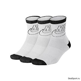 Носки Nike Sportswear Striped Low Crew Socks 3 PairsSX6065-100 - фото 1