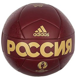 Мяч взр. adidas EURO16OLP RUS M CBURGU/PYRITE AC5452 - фото 1