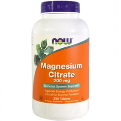 Витамины  Magnesium Citrate 200 mg 250 tabsNOW. Magnesium Citrate 200 mg 250 tabs - фото 1