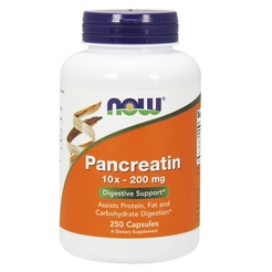 Витамины NOW Pancreatin 2000 mg 250 capsNOW. Pancreatin 2000 mg 250 caps - фото 1