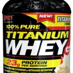 Сывороточный протеин SAN 100% Pure Titanium Whey 2270 г Vanilla Butterscotchsr9162 - фото 2