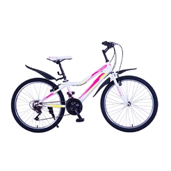 Велосипед Veltory (24V-4004) бело-розовыйВелосипед Veltory (24V-4004) бело-розовый - фото 1