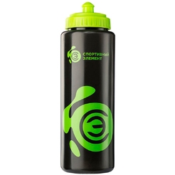 2DТрейд Бутылка «Нефрит» 1000 мл черно-зеленая бутылка с зеленым логотипомsr13452 - фото 1