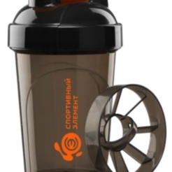 2DТрейд Спортивный шейкер «Турмалин мини» 500 мл черный шейкер с оранжевым логотипом и оранжевой защелкойsr13449 - фото 2