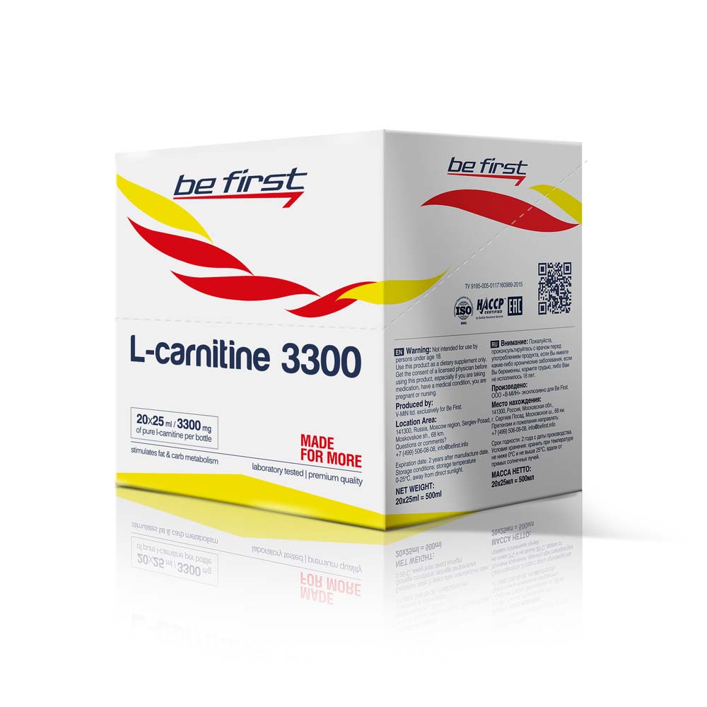 Be First L-carnitine 3300 (20 амп Х 25 мл) малина sr694