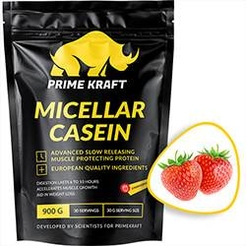Протеин казеин Prime Kraft MICELLAR CASEIN (спец. пищевой продукт СГР) 900 г Клубникаsr33848 - фото 1