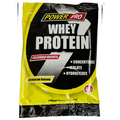 Сывороточный протеин PowerPro Whey Protein (15шт в уп) 40 г Банан sr20031