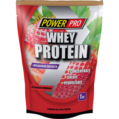 Сывороточный протеин PowerPro Whey Protein 1000 г Клубника sr33877