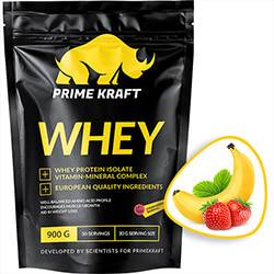 Сывороточный протеин Prime Kraft Whey protein (спец. пищевой продукт СГР) 900 г Клубника-банан sr33813