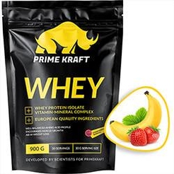 Сывороточный протеин Prime Kraft Whey protein (спец. пищевой продукт СГР) 900 г Клубника-бананsr33813 - фото 1