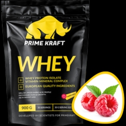 Сывороточный протеин Prime Kraft Whey protein (спец. пищевой продукт СГР) 900 г Малинаsr33817 - фото 1