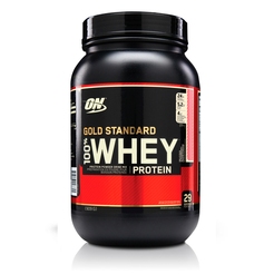 Протеин сывороточный изолят Optimum Nutrition 100 % Whey protein Gold standard 908 г Delicious Strawberrysr30223 - фото 1