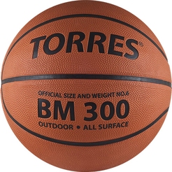 Мяч баскетбольный TORRES BM300 цв.темнооранжевый-черный р.600034541 - фото 1