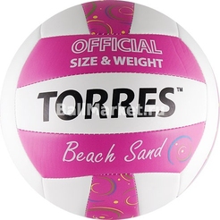 Мяч волейбольный TORRES Beach Sand Pink цв.белый-розовый-мультикол.р.500035984 - фото 1