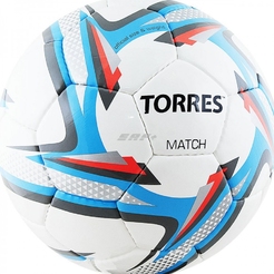 Мяч футбольный TORRES Match цв.белый-серебристый-голубой р.5П000014310 - фото 1