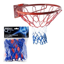 Сетка баскетбольная Torres цв.белый-красный-синий00044871 - фото 1