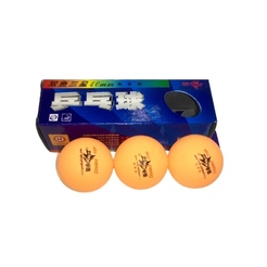 Мячи настольный теннис Double Fish 3* бесшовные цв.желтый 3шт/упакП000010262 - фото 1
