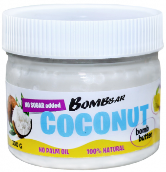 Bombbar Паста натуральная Peanut bomb butter (12 шт в уп) 300 г кокосовая sr29132