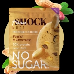 FitnesSHOCK NUTS Печенье с цельным орехом и шоколадными каплями без сахара (12 шт в уп) 40 г Арахис-шоколадsr37660 - фото 1