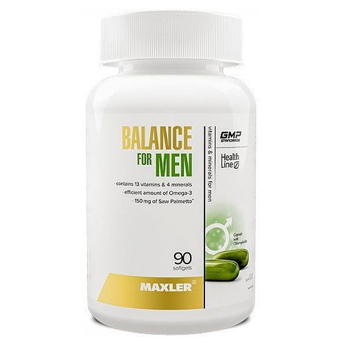 Полезные жиры Maxler Balance for Men vitamins and minerals with Omega-3 90 softgels sr42600